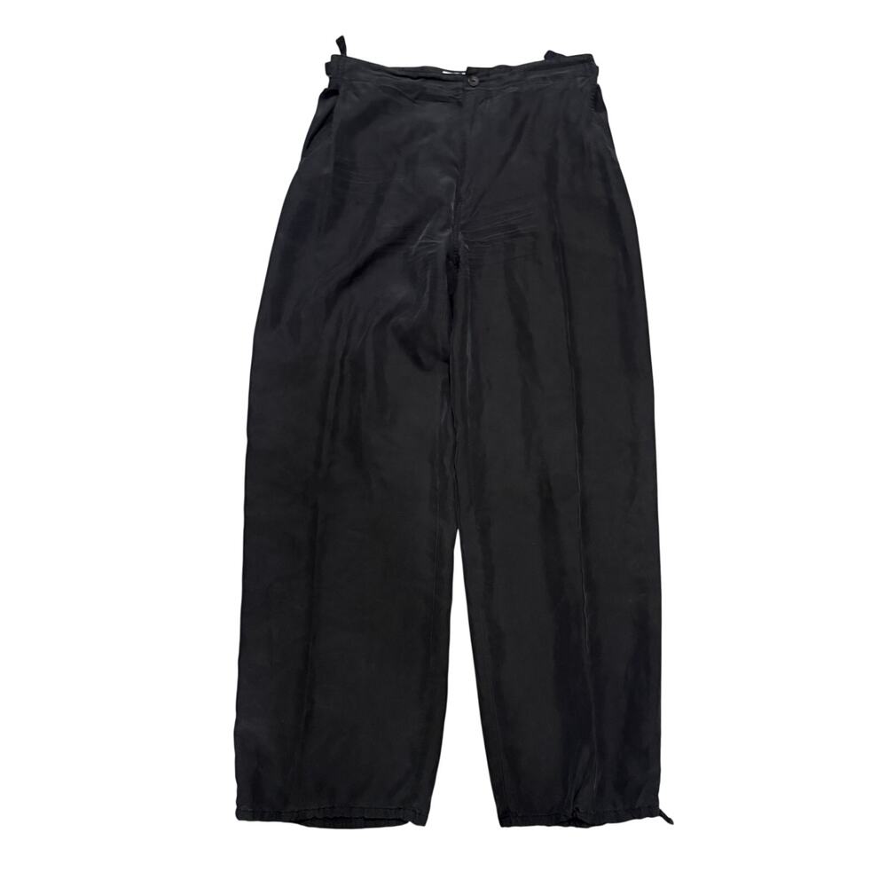 Chico's Design Black 100% Silk Wide Leg Pants Sz 1 Medium Luxury Chic Capsule